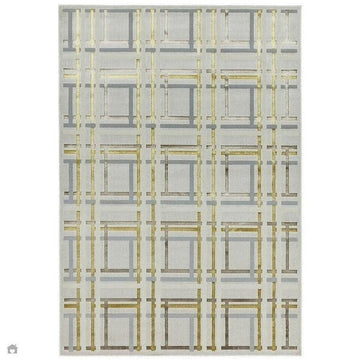 Aurora AU15 Elexus Modern Geometric Distressed Metallic Shimmer Textured High-Density Soft Smooth Low Profile Polyblend Short-Pile Beige/Silver/Gold/Bronze/Champagne Rug-Asiatic Carpets-Rug Love - The Most Loved Rug Store